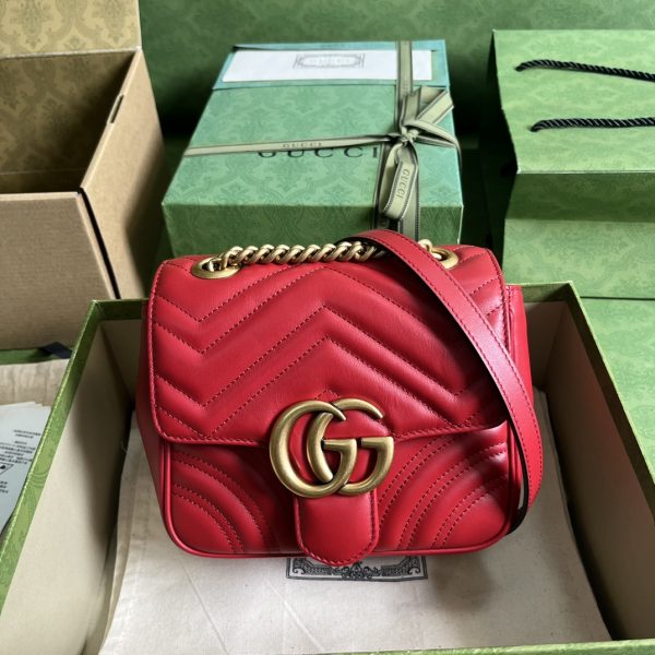 Replica Gucci Marmont GG Red Crossbody Bag 739682