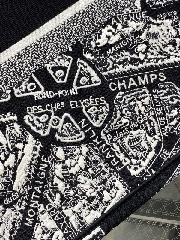 Dior Book Tote Replica - Black & White Paris Embroidery - Image 6