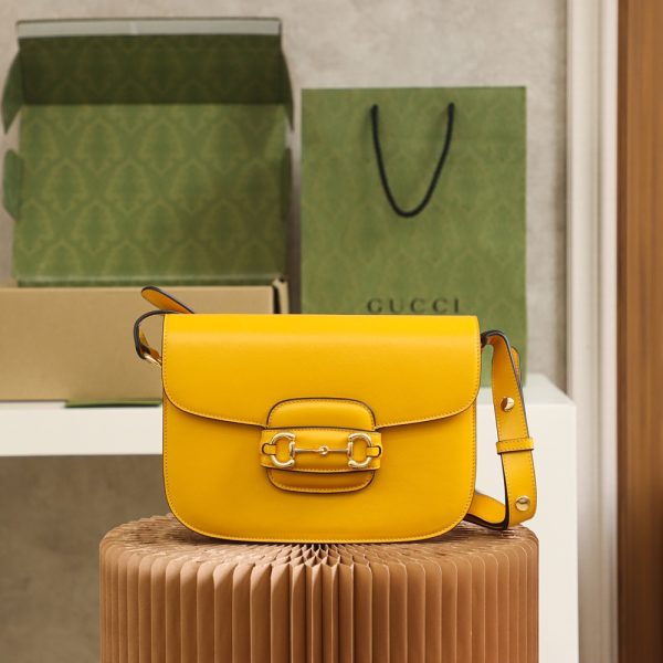 Gucci Horsebit 1955 Shoulder Bag - Yellow Leather Replica