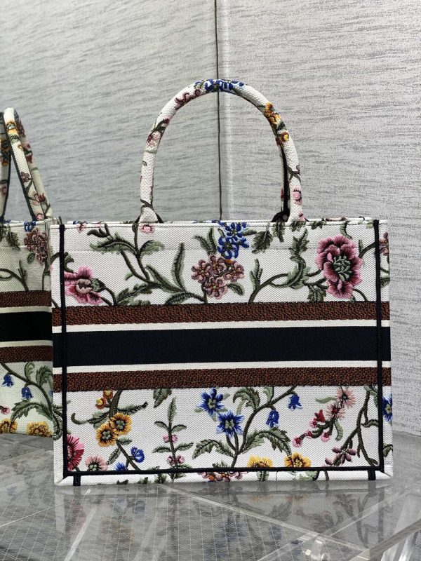 Replica Dior Book Tote White Multicolor Fleurs Embroidery M1296Zeau_M933 - Image 5