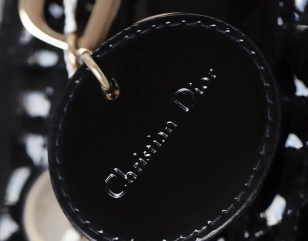 Black Patent Mini Lady Dior Replica Bag – Cannage Calfskin Design - Image 4