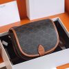 Best Replicas Bags - Celine Medium Triomphe Canvas & Calfskin Replica Folco Bag Shop For Best Louis Vuitton LV Replica Bags With Cheap Price