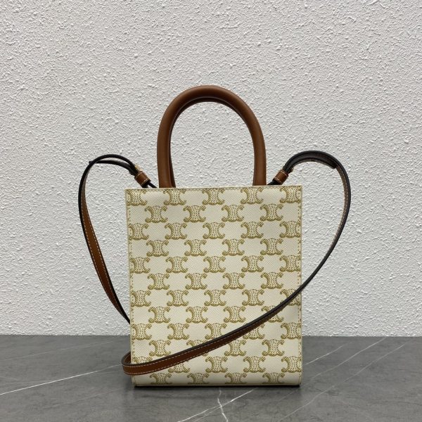 Replica Celine Triomphe Mini Tote in White - Image 8
