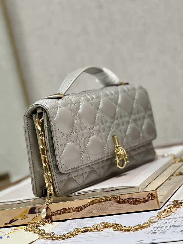 Replica Dior Miss Mini Bag - Metallic Gray Lambskin Elegance - Image 9