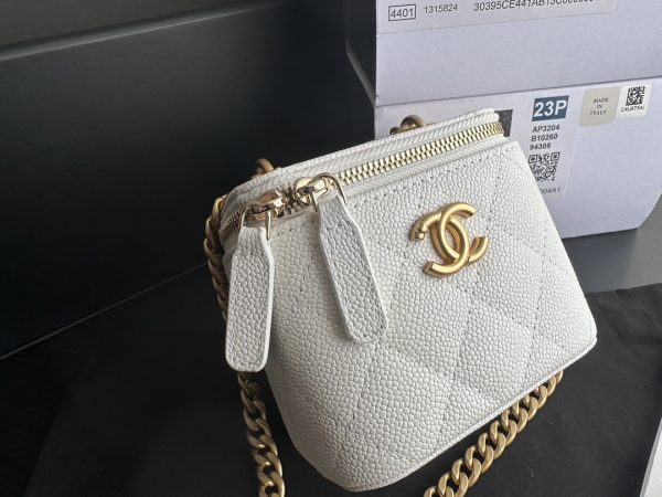 White Replica Chanel Clutch with Chain & Gold-Tone Metal - Image 9
