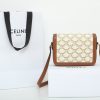 Best Replicas Bags - Replica Celine Teen Triomphe Bag - White Canvas & Calfskin Shop For Best Louis Vuitton LV Replica Bags With Cheap Price