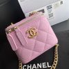 Best Replicas Bags - Replica Chanel Pink Calfskin Clutch with Chain & Gold Accents AP3203 Shop For Best Louis Vuitton LV Replica Bags With Cheap Price