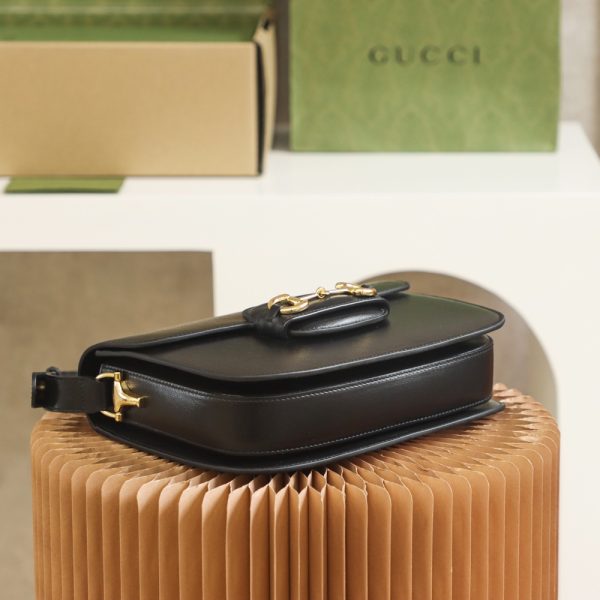 Gucci Horsebit 1955 Replica Shoulder Bag – Black Leather - Image 3