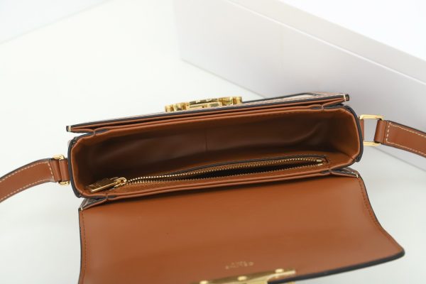 Replica Celine Teen Triomphe Bag - White Canvas & Calfskin - Image 2
