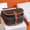 Best Replicas Bags - Celine Medium Triomphe Canvas & Calfskin Replica Folco Bag Shop For Best Louis Vuitton LV Replica Bags With Cheap Price