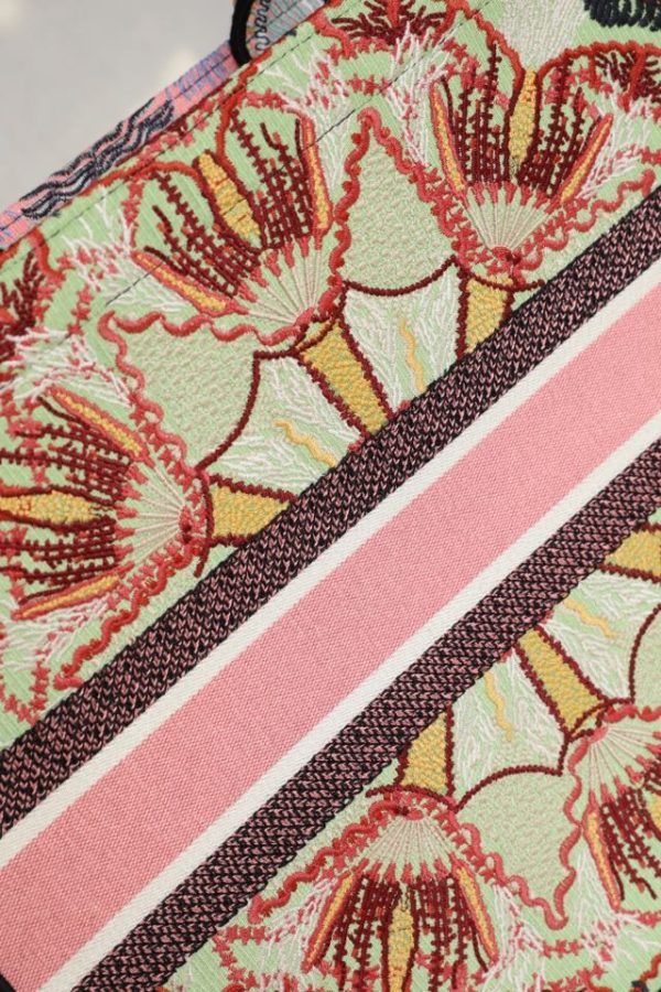 Replica Dior Book Tote: Large Powder Pink Jardin Magique Embroidery - Image 4