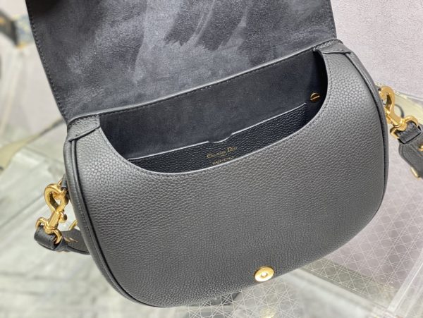 Replica Dior Bobby Bag Black Box Calfskin, Blue Oblique Strap M9320Umob - Image 6