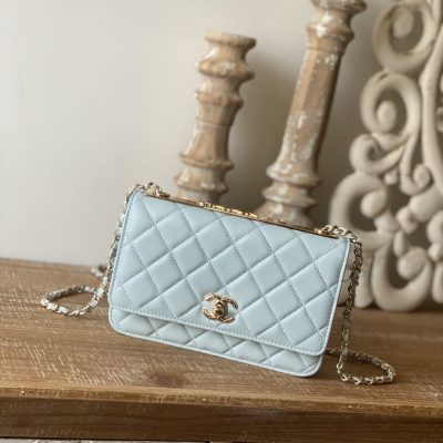 Chanel Replica Wallet On Chain - Cloud Blue Ap1450