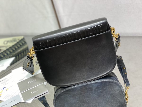 Replica Dior Bobby Bag Black Box Calfskin, Blue Oblique Strap M9320Ubby_M911 - Image 4