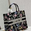 Best Replicas Bags - Dior Book Tote Replica Black Multicolor Petites Fleurs Embroidery Shop For Best Louis Vuitton LV Replica Bags With Cheap Price