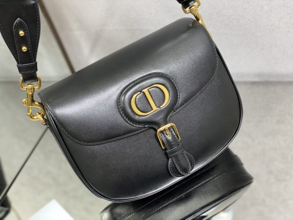 Replica Dior Bobby Bag Black Box Calfskin, Blue Oblique Strap M9320Ubby_M911 - Image 7
