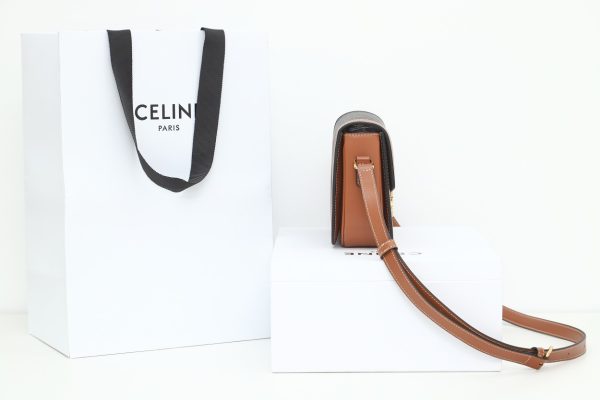 Black Celine Teen Triomphe Replica Bag - Canvas & Calfskin - Image 8