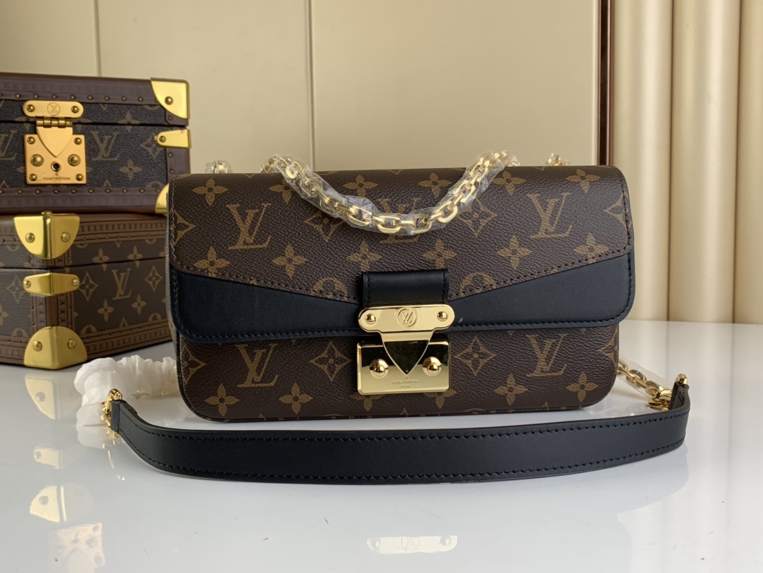 Louis Vuitton Monogram Marceau Leather Replica Bag Black AAA