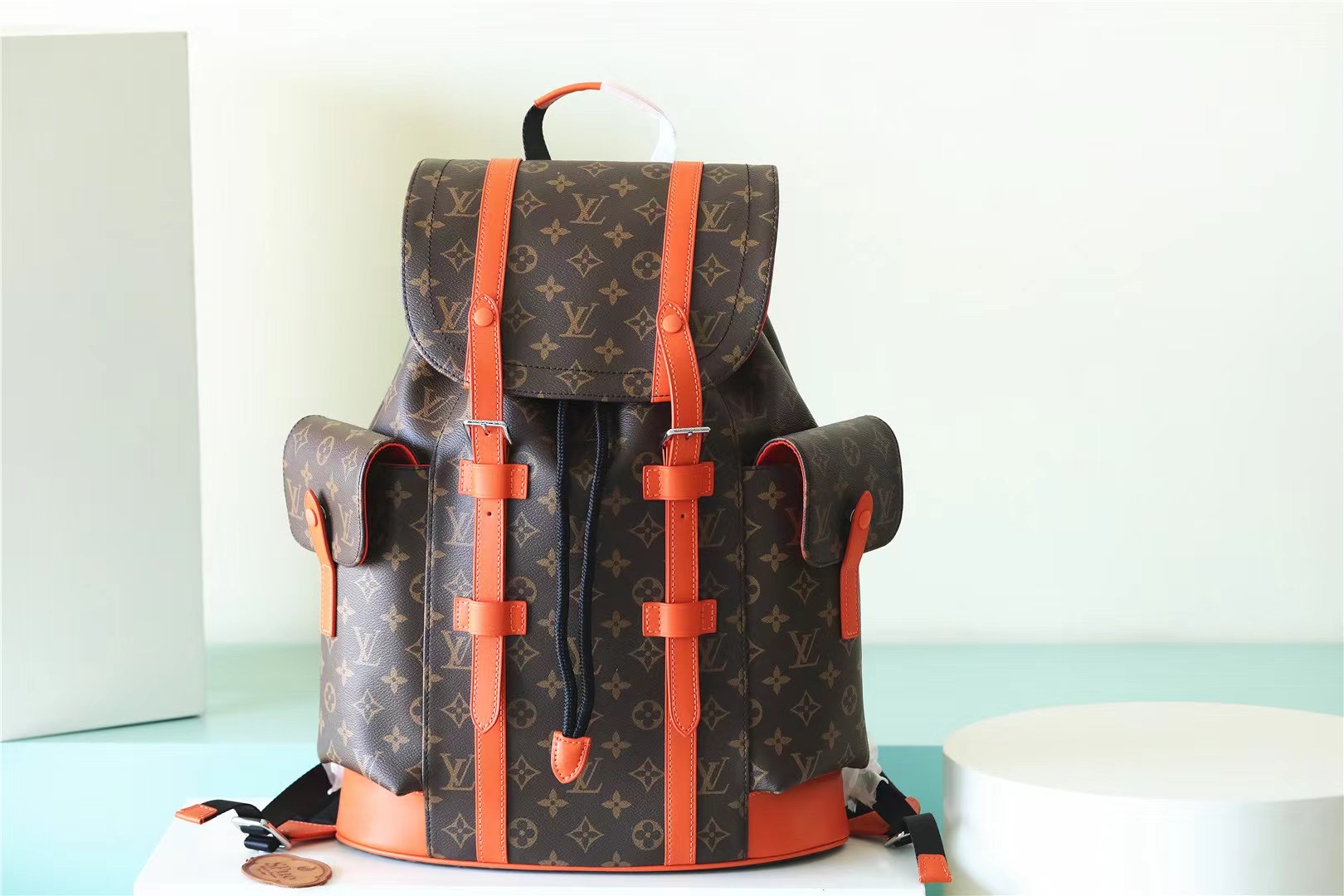 Replica Louis Vuitton Christopher MM Monogram Backpack - Orange M46814