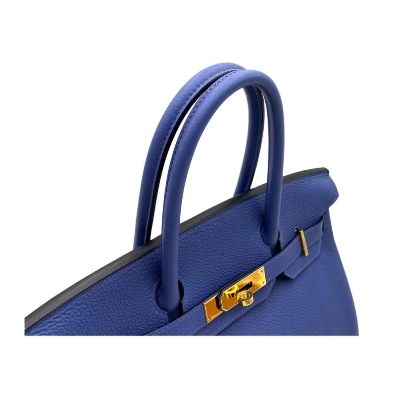 Hermes Birkin 30 Blue Electric Togo Leather Handbag D Engraved - Image 7