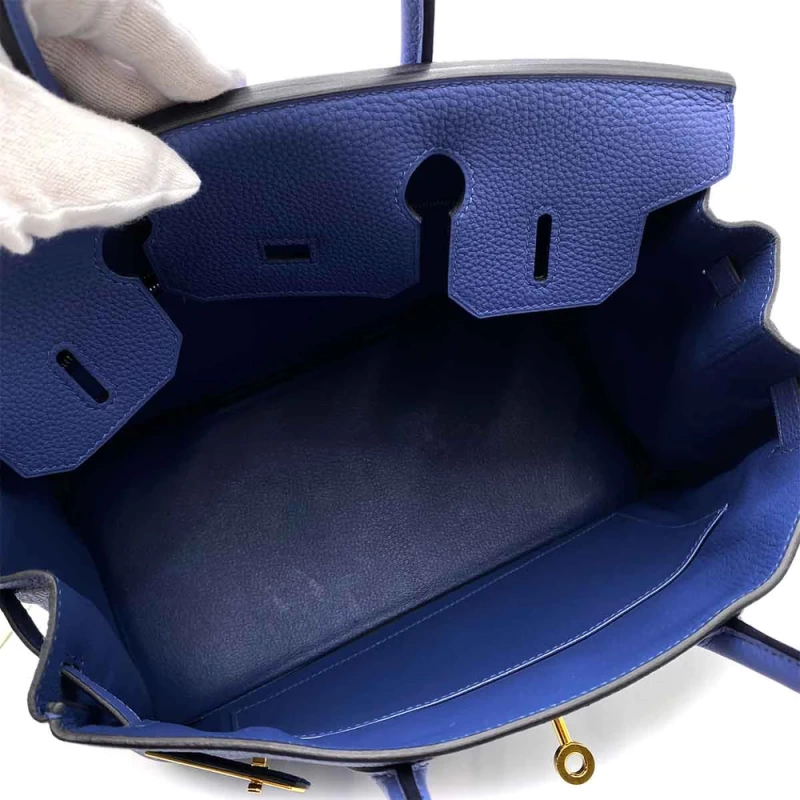 Hermes Birkin 30 Blue Electric Togo Leather Handbag D Engraved - Image 8