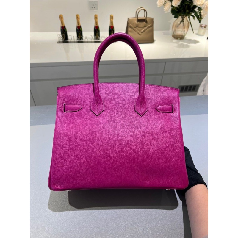 Hermes Birkin 30 Rose Purple Togo Leather Engraved Handbag - Image 4