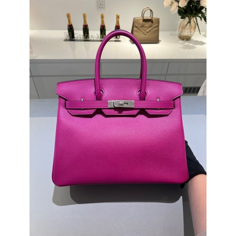 Hermes Birkin 30 Rose Purple Togo Leather Engraved Handbag - Image 3