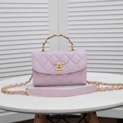 Chanel 21S Pink CC Mini Flap Bag with Gold Chain