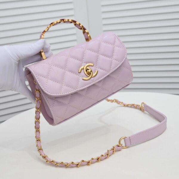 Chanel 21S Pink CC Mini Flap Bag with Gold Chain - Image 4