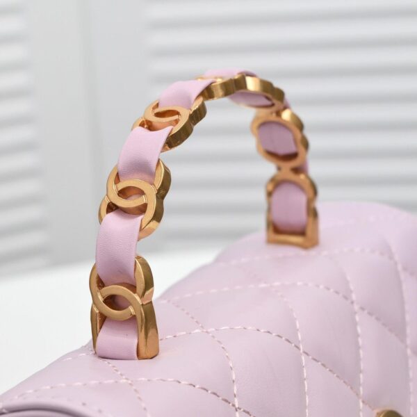 Chanel 21S Pink CC Mini Flap Bag with Gold Chain - Image 5
