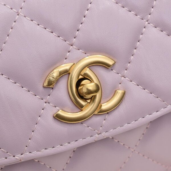 Chanel 21S Pink CC Mini Flap Bag with Gold Chain - Image 6