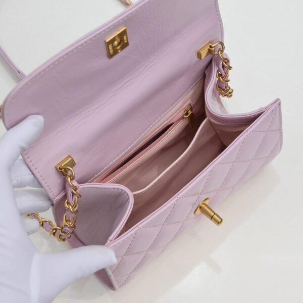 Chanel 21S Pink CC Mini Flap Bag with Gold Chain - Image 8